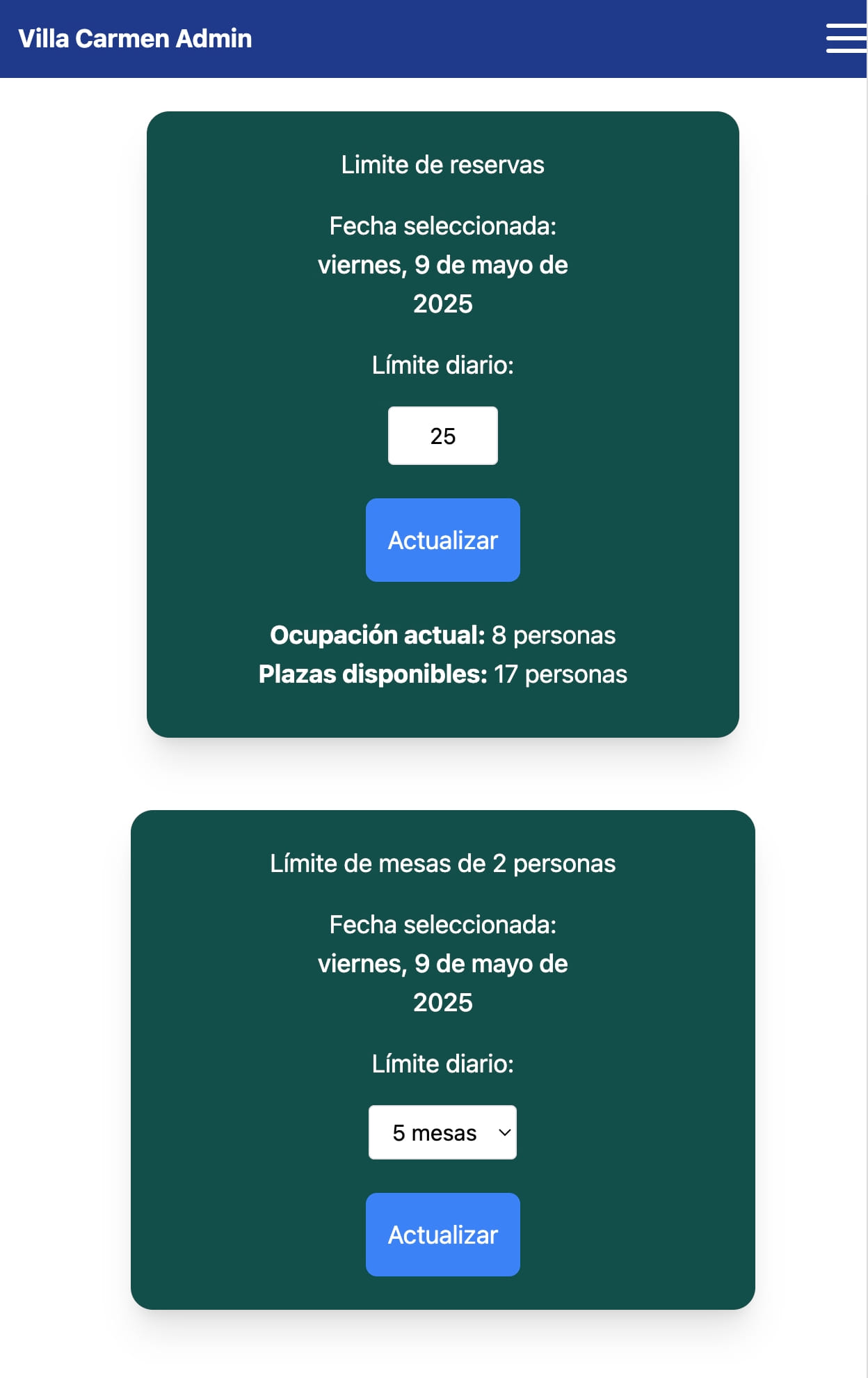 Control de Aforo Personalizado